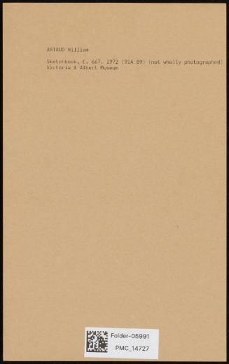 Sketchbook, E. 667. 1972; (91A B9); (not wholly photographed); V&A Museum