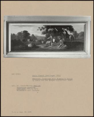 Overdoor: Landscape with Figures and Cattle
