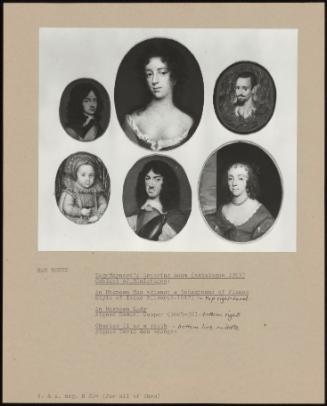 Lady Maynard's Dressing Room: Cabinet of Miniatures; an Unknown Man Against a Background of Flames; an Unknown Lady; Charles II as a Youth