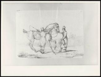 Scraps (1823); Gentleman Mounting Horse Held By Groom