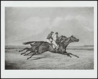 A Racing Scene (Two Jockeys Galloping Right, Neck and Neck)