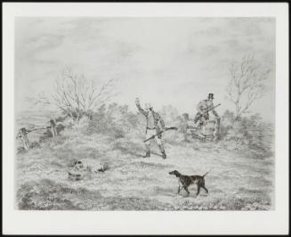 Shooting - Two Dogs, Two Men (One Of A Set Of Four)