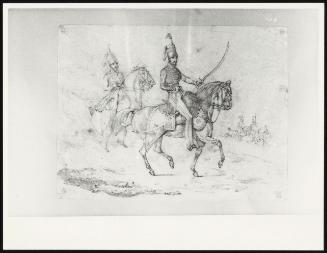 Scraps: Mounted Hussar Officer with Drawn Salire