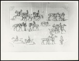 Landscape Scenery: Sketches of Horses and Riders