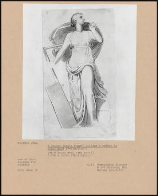 A Draped Female Figure Holding a Rudder in Right Hand (Navigation)