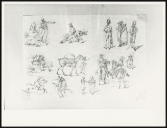 Landscape Scenery: Various Sketches of Soldiers