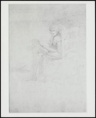 The Geographers; Verso: Pencil Sketch of Seated Man Reading a Book–Semi-Back View.