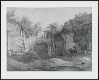 Ruins of a Monastery with Farmyard Animals