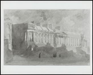 View of Cumberland Terrace; Verso: Pencil Sketch–Landscape