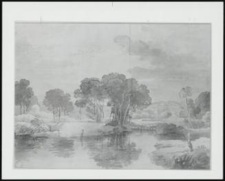 River Landscape–On the Thames; Verso: Study of Lakes and Mountains