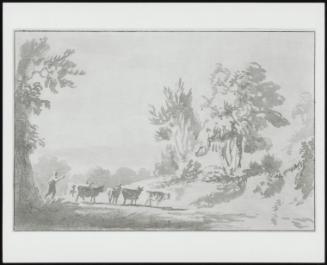 Landscape with a Man Driving Cows
