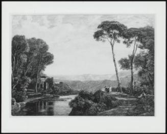 Landscape with a Temple and Figures by a River