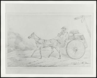The Life of a Horse: a Carthorse Drawing a Two-Wheeled Cart Laden with BArrels