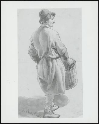 A Man Carrying a Basket, Seen From Behind
