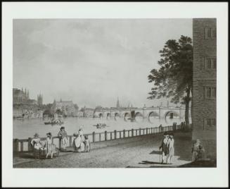 View From the Courtyard of Lambeth Palace Towards Westminster BRidge and Abbey