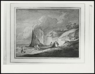 Coastal Scene with Figures and Boats