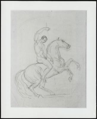 Nude Man on Horseback–Verso: Bamboo