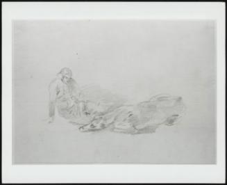 Study Of A Man Reclining Beside A Lying Down Horse - One Of 24 Originally Bound