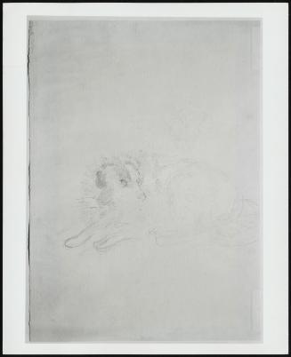 A Lion Stalking Its Prey- Verso: Study of a Sheepdog