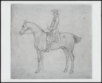 Study Of A Man On Horseback Wearing A Coat And Hat, Verso: Horses Leading A Carriage - One Of 24 Originally Bound