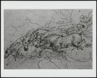 Four Horses Galloping In A Storming Landscape