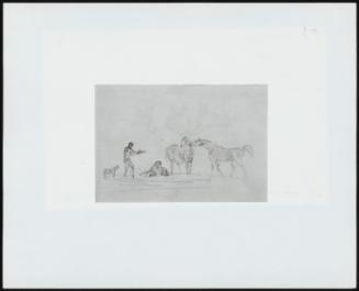 Figure with Horses–Verso, Studies of Horses