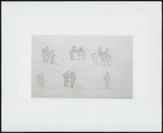 Six Studies of Figures on Horses–Verso; Figures on Horseback