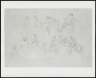 Studies Of Figures On Horseback, Verso: Study Of A Figure On Horseback - One Of 24 Orginally Bound