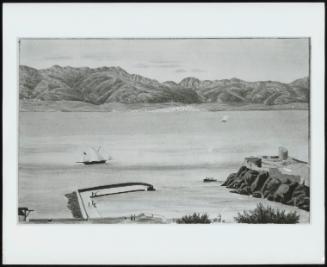 Rosia Bay, Gibraltar and Algeciras (Sic), Spain with Mountain Range in the Distance–From the Hospital, March, 1844