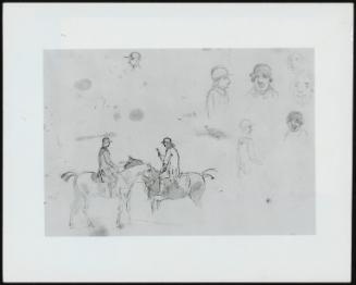 Studies of Two Mounted Huntsmen and Hounds