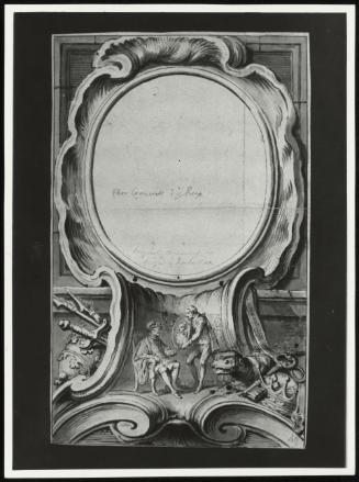Design for an Ornamental Cartouche for the Engraved Portrait of Sir Thomas Cromivell, Fail of Essex