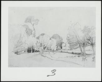 Willows by a Stream, Horse and Cart Crossing Bridge