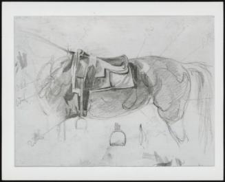 Study of a Saddled Horse, (detail) on Saddle