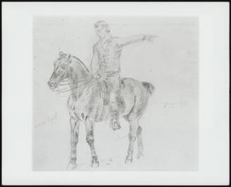 Figure On Horseback Facing Left, And Pointing Towards The Right With His Arm - One Of 24 Originally Bound