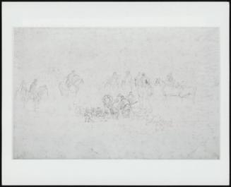 Gone To Earth, Hounds And Figures In Foreground - Horsemen In Background - One Of 24 Originally Bound