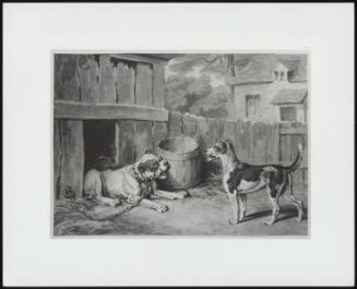 The Mischievous Dog; Verso: Rough Sketch of a Farmyard Scene