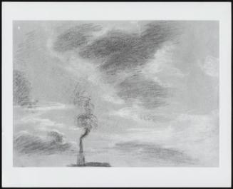 Woman and Children on a Terrace; Study for "Woman and Children on a Terrace"; Sketch of a Smoking Chimney in a Cloudy Sky (verso)