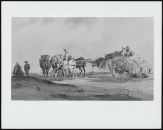 Hay Wagon with Four Horses