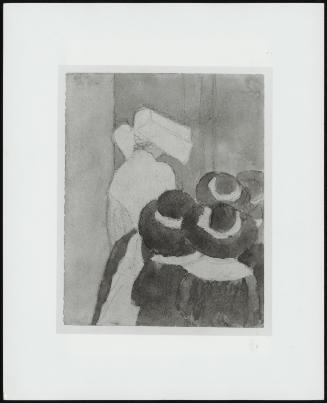 Nun with a Group of Orphans; Verso: Pencil Study of a Head in Profile