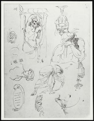 Sheet of Studies–Male Caryatism Vm, Etc.