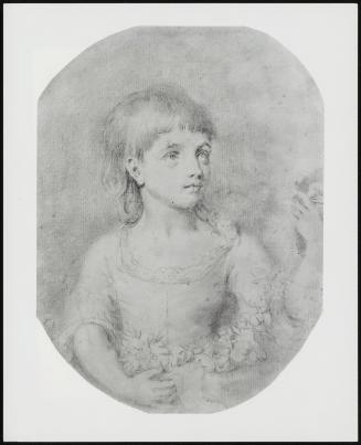 Portrait of a Young Girl Holding Flowers