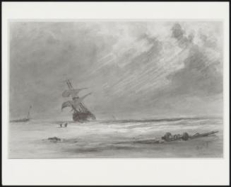 A Storm on a Coast, with a Wreck