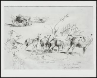 A Page of Studies, with a Horse Under a Tree