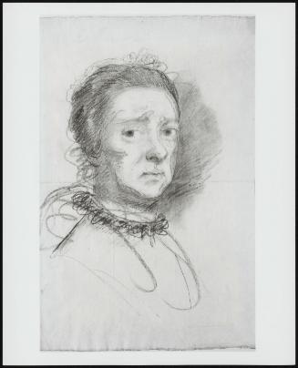 Head of a Woman. (Artist's Mother) ; Verso: ; Sheet of Sketches and Figure Studies From Raphael's Disputation. (One of a Set of Four)
