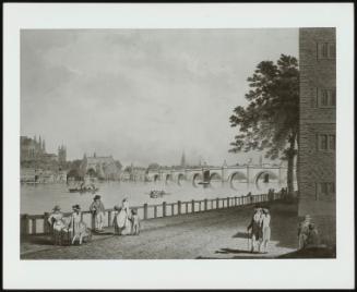 View From the Courtyard of Lambeth Palace Towards Westminster Bridge and the Abbey