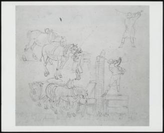 Sheet of Figure and Horse Studies