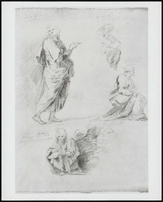One of Four Sketches and Studies From Raphael's Disputation