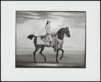 Jockey in a Yellow Coat Or a Walking Brown Horse (Facing Right)