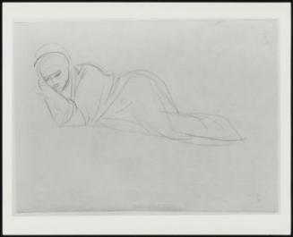 Pencil Sketch of Woman Reclining