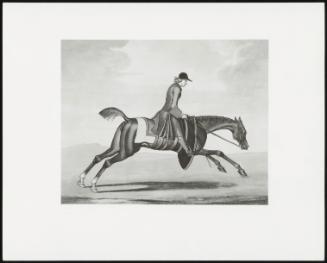 Galloping Horse with Rider in Green
